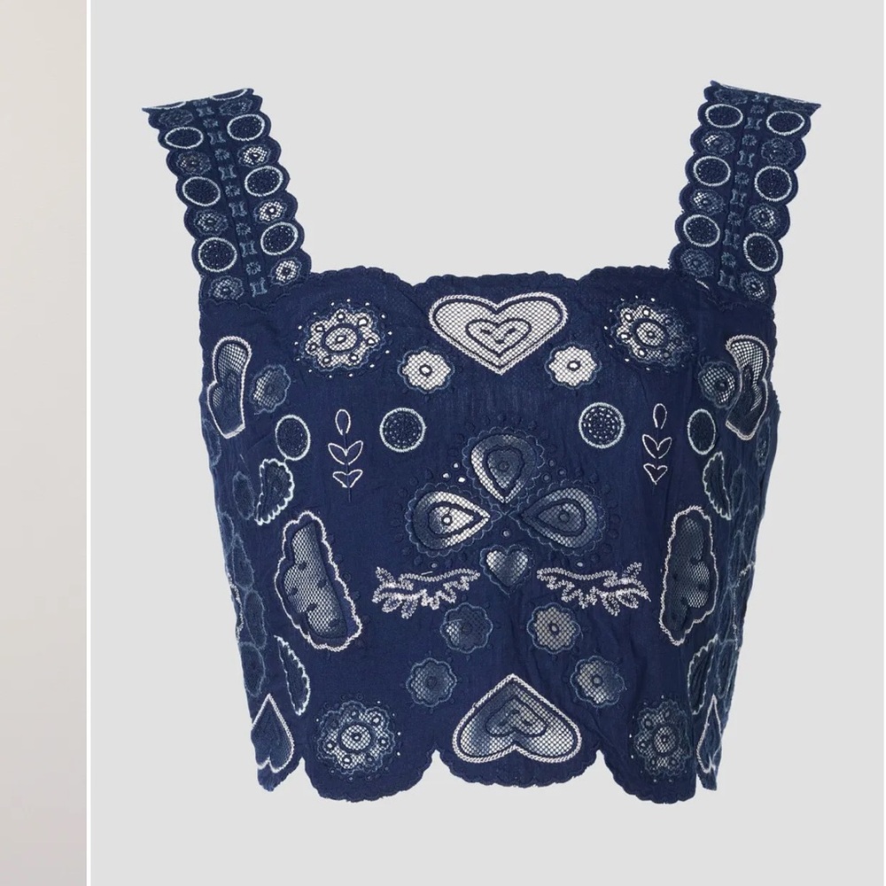 Sea New York Jeanetta Eyelet Cropped Tank Top - Picture 3 of 9
